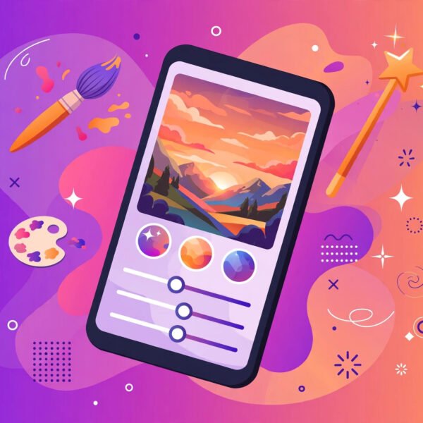 Person editing a photo on a smartphone with a photo editing app